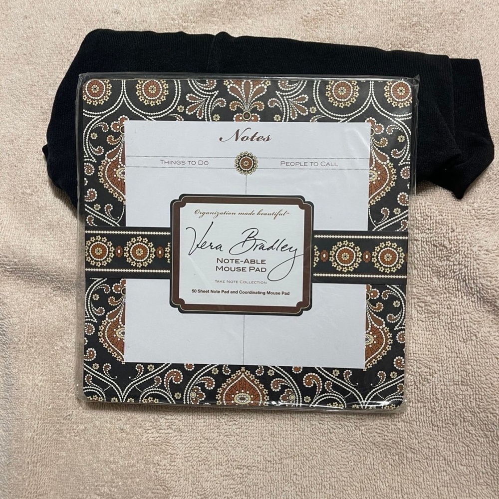 NWT Vera Bradley Caffe Latte Note-able mouse pad Retired pattern